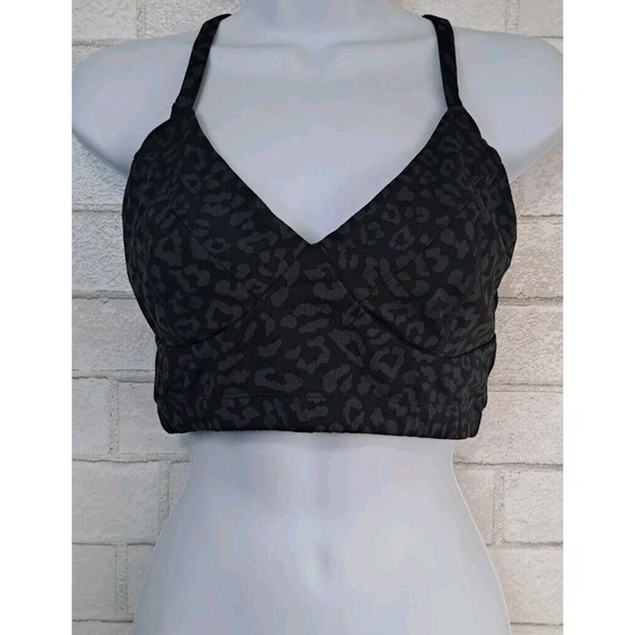Glider california living Other - California Livin Sports Bra Size L Black Animal Print Crossback No Pads